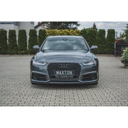 Накладка сплиттер на передний бампер Вар2 на Audi A6 C7 S-Line / S6 C7